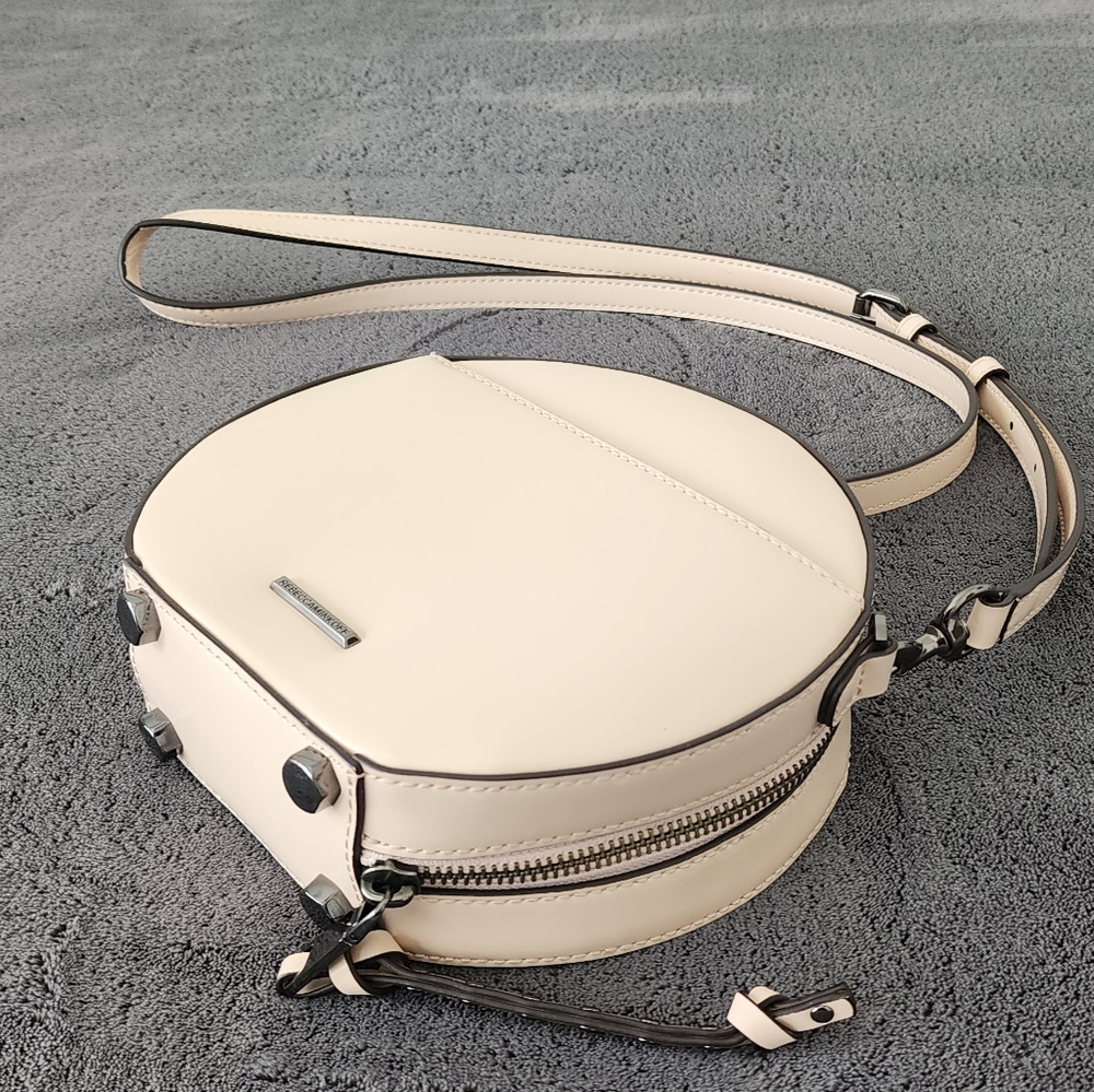 Rebecca Minkoff Rachel Round Crossbody Pale Pink Small Leather Purse - Picture 2 of 4